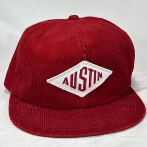 Vintage Austin Products Red Corduroy Snap Back USA Late 70’s To Early 80’s Era
